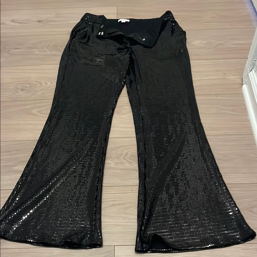 Topshop Black Sequin Trousers